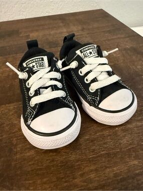 Converse Kids Black & White Low Top Sneakers